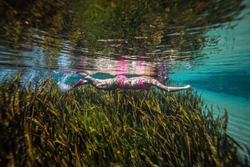 Snorkeling in the freshwater springs on Merritt's Mill Pond